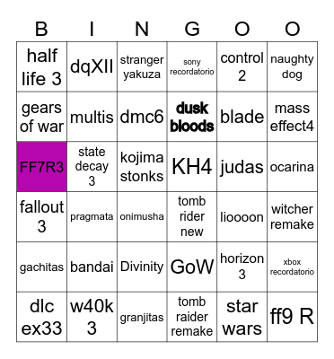 TGA 2025 CHOBITOS Bingo Card