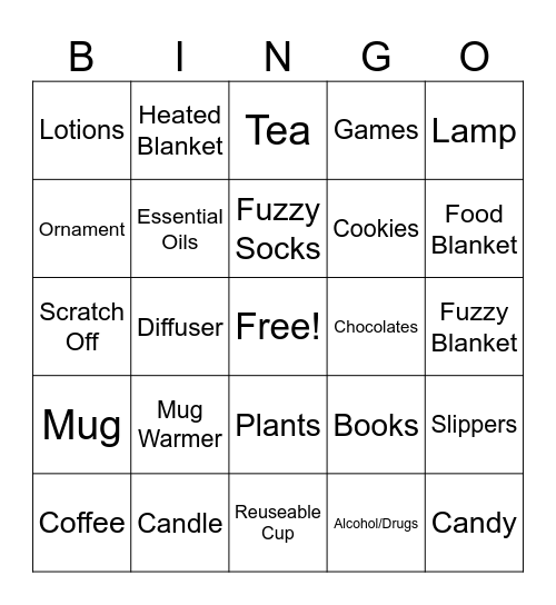 Christmas Party Bingo Card