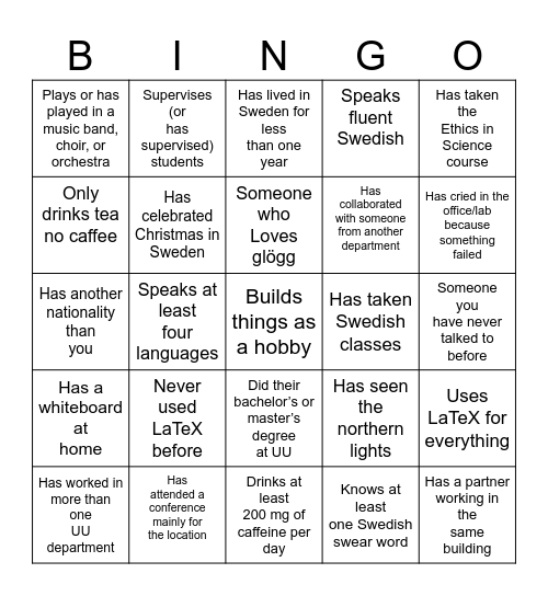 Math x IT Bingo Card