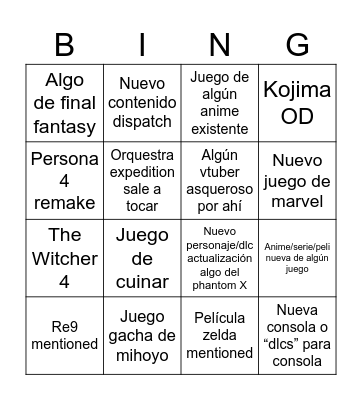 Niggi bingi Bingo Card