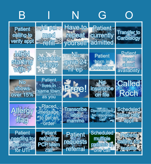 Bingo 12/12/2025 Bingo Card