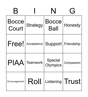 RVHS INCLUSION BINGO Card