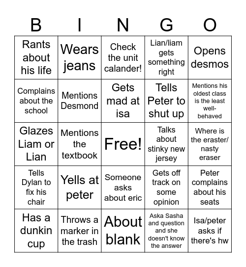 Precalc- AB Bingo Card