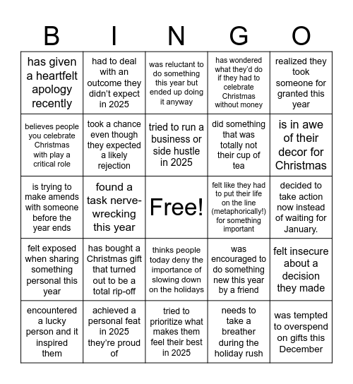 Find someone who... Bingo Card