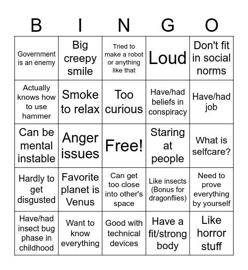 Psychopomp Venus kinnie bingo! Bingo Card