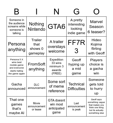 Card Maker Bingo Card