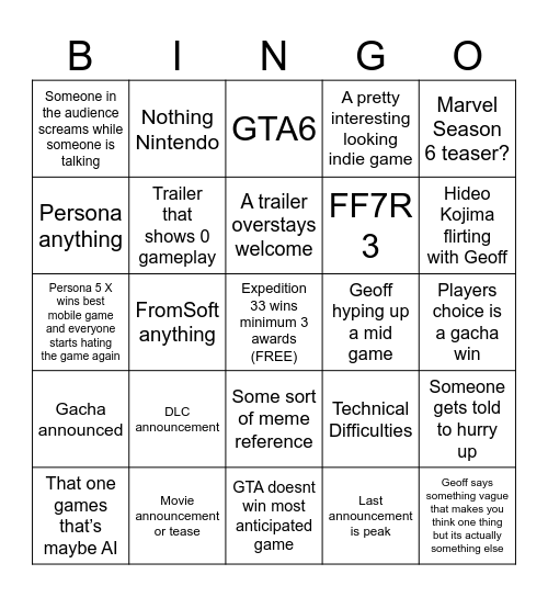 Card Maker Bingo Card