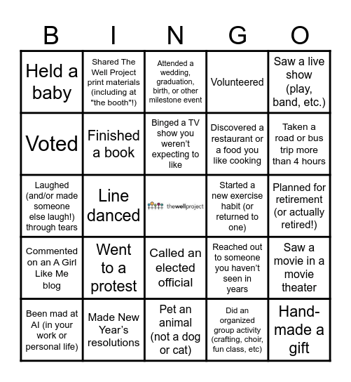 TWP Presents: What'd You Do in 2025? Bingo Card