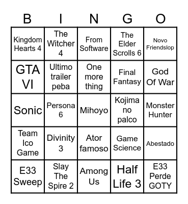 BINGO TGA CHURRAS Bingo Card