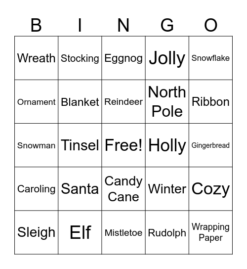 Christmas Bingo Card