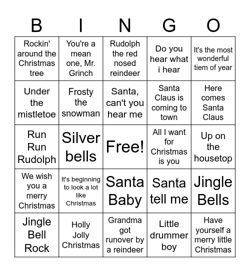 Christmas Bingo Card