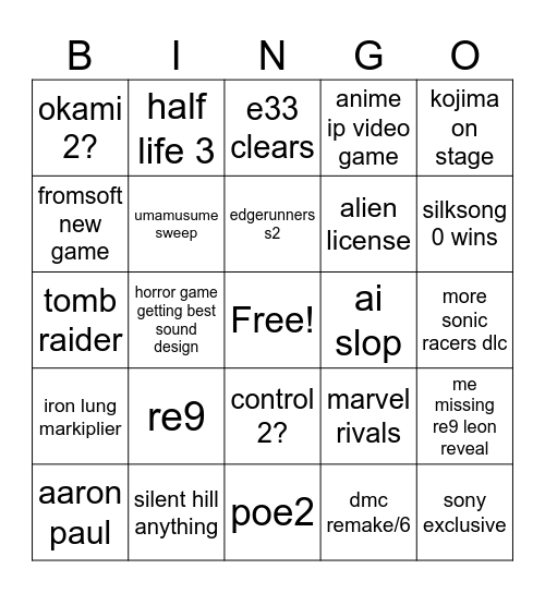 flop awards Bingo Card