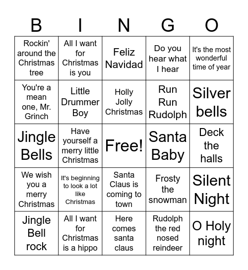 Christmas Bingo Card