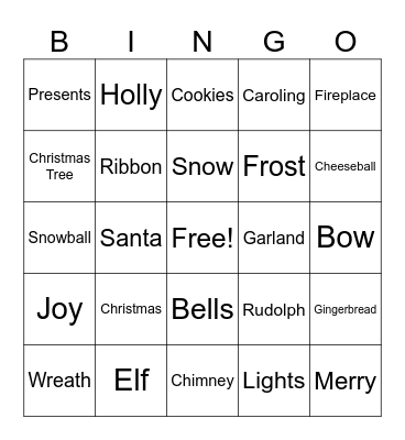 Christmas Bingo Card