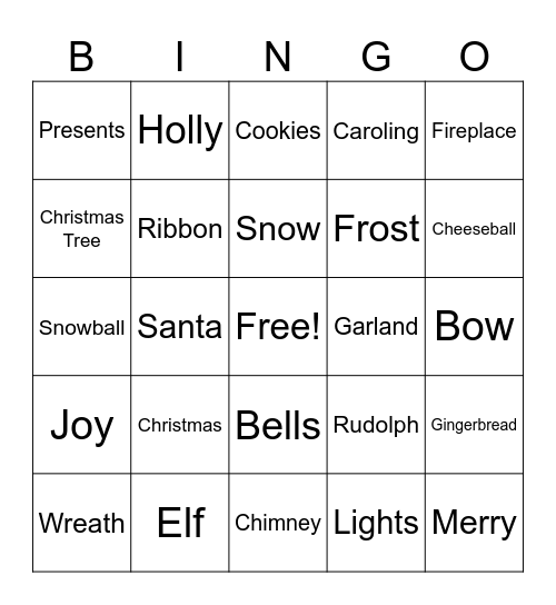 Christmas Bingo Card