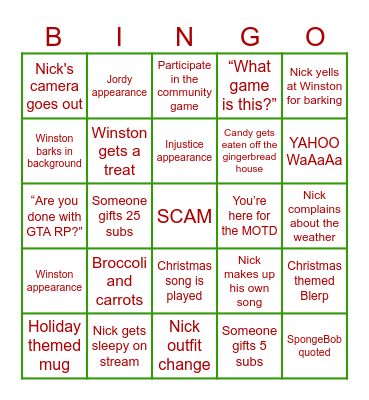 Wombat's 24 Hour Extravaganza! Bingo Card