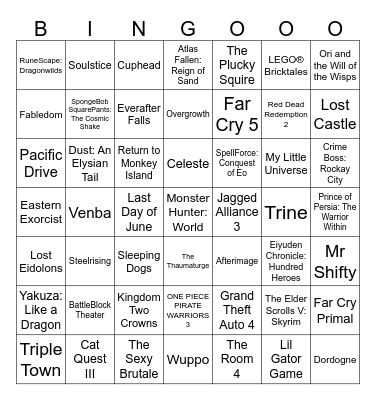 100% Achievement Bingo Card