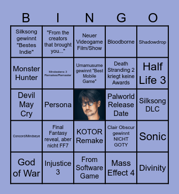 Game Awards 2025 Bingo Card