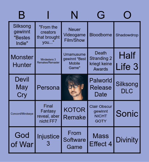 Game Awards 2025 Bingo Card