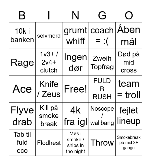 Falcons vs Spirit Bingo Card
