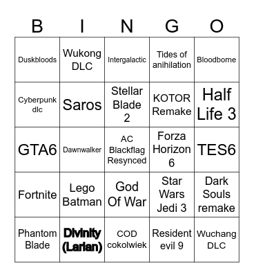 TGA 2025 Bingo Card
