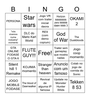 GAME AWARDS Bingo Card