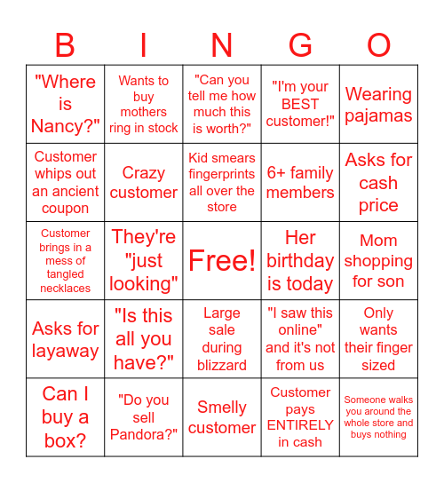 CHRISTMAS Bingo Card