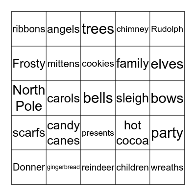 Christmas Bingo Card