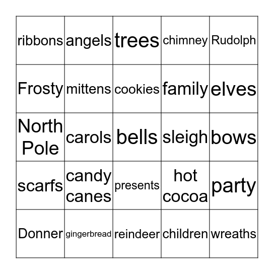 Christmas Bingo Card