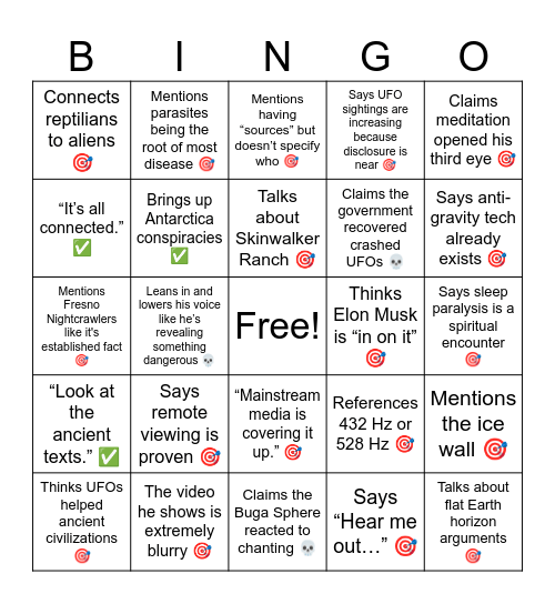 The Theory of Roberto: Second Edition Bingo Card