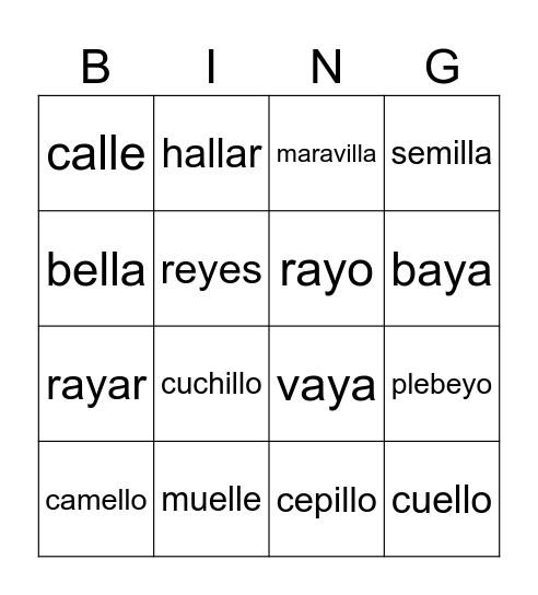 ll y Bingo Card