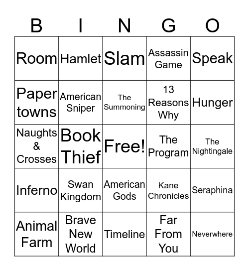 BOOK BINGO Card