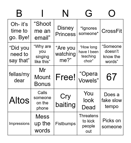 Estrada Bingo Card