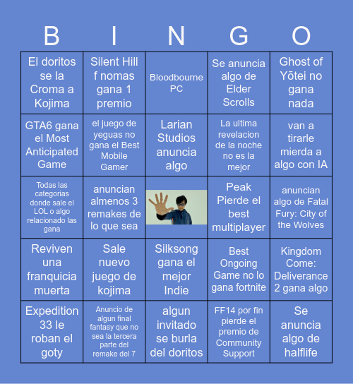 GOTY 2k25 Bingo Card