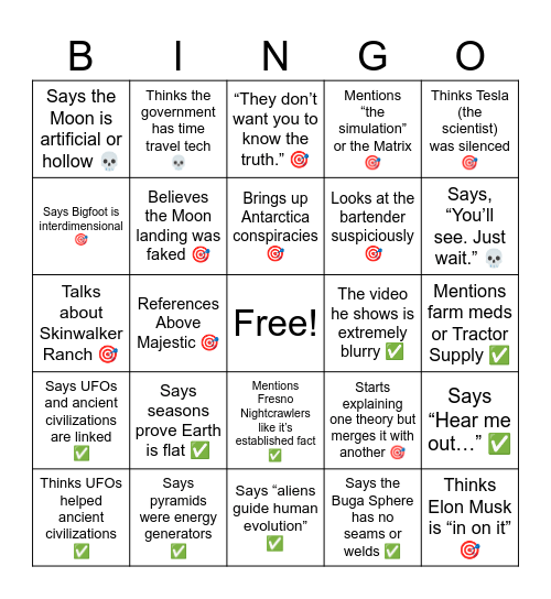 The Theory of Roberto: 2nd Edition Bingo Card