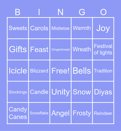 Holiday BINGO Card