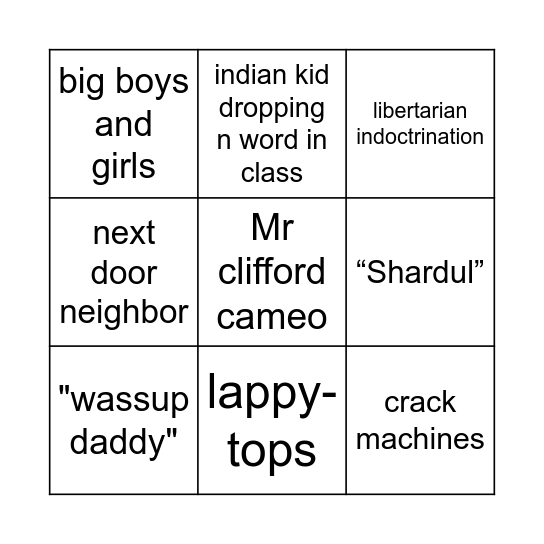 2b macro Bingo Card