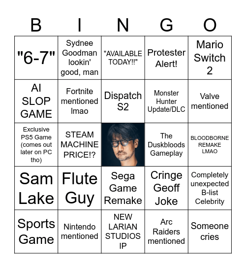 The Game Awards 2025 Sponsored By Saudi Arabia (soon, probs) Bingo Card