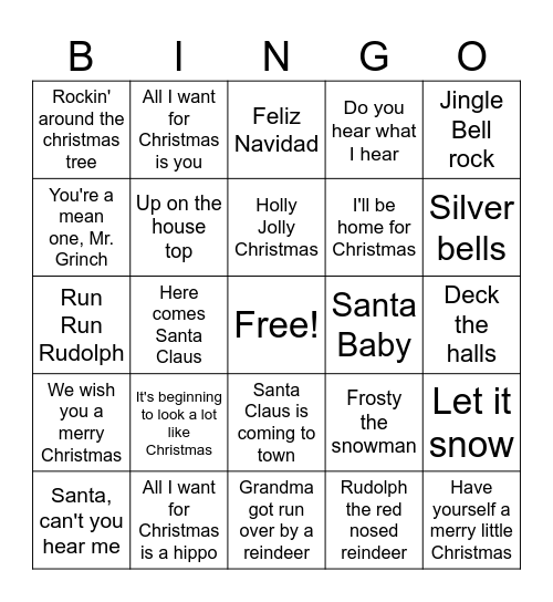 Christmas Bingo Card