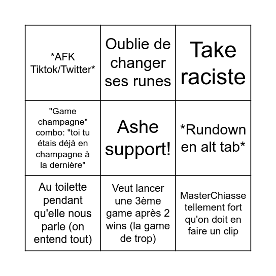 Mae Bingo Card