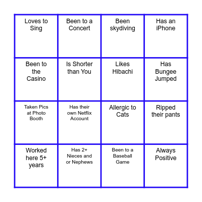 Find the Coworker Bingo Card