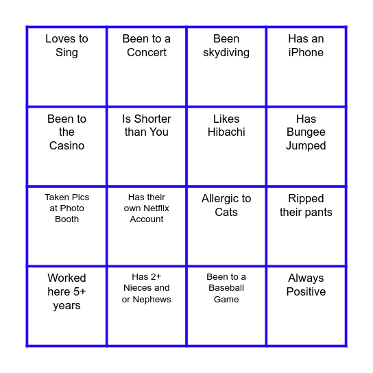 Find the Coworker Bingo Card