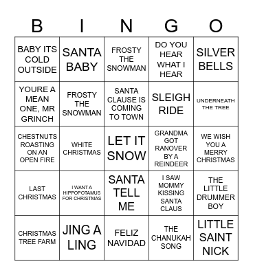 HOLIDAY MUSIC Bingo Card