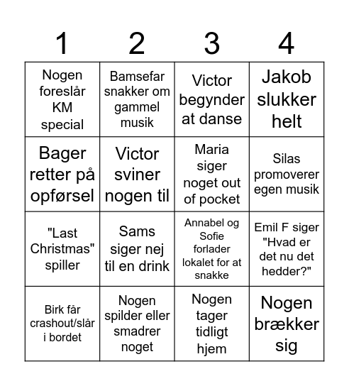 2.R Julefrokost Bingo Card
