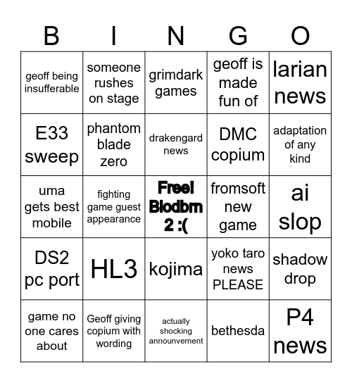 The Gay Awards 2025 Bingo Card