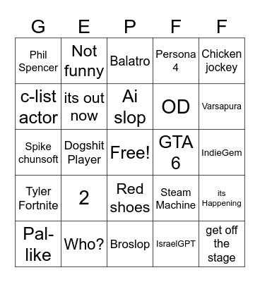 Keyghleyverse 2025 Bingo Card