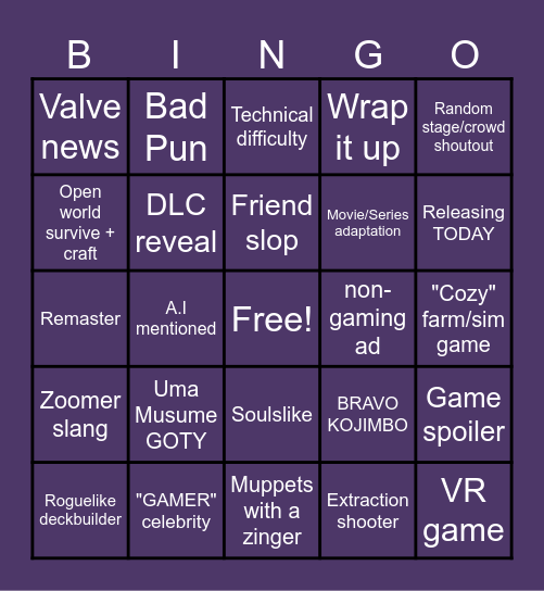 The 2025 Keighleys Bingo Card