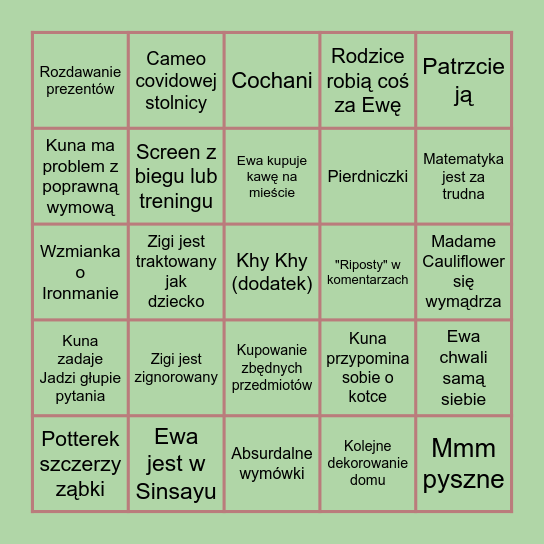 MAKÓWKOWE VLOGMASY Bingo Card