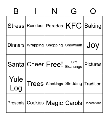 Christmas Bingo! Bingo Card