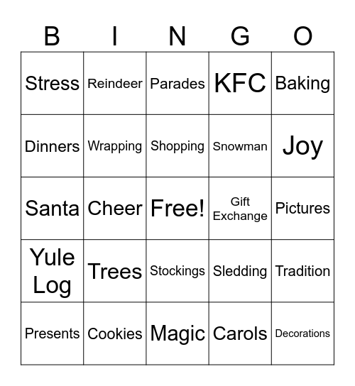 Christmas Bingo! Bingo Card